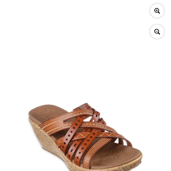 Cali Skechers Cognac Sandals with Luxe Foam - Picture 3 of 14